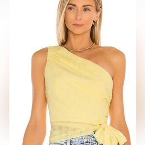 Amanda Uprichard SLEEVELESS BEXLEY TOP in Allegro/Lemon Yellow Size: XS